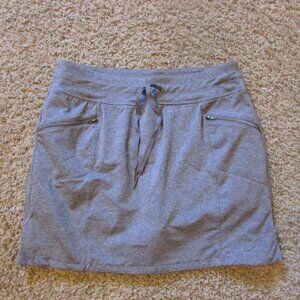 EUC Tangerine Medium Gray Pull On Skort Skirt Front & Back Pockets Stretch Poly